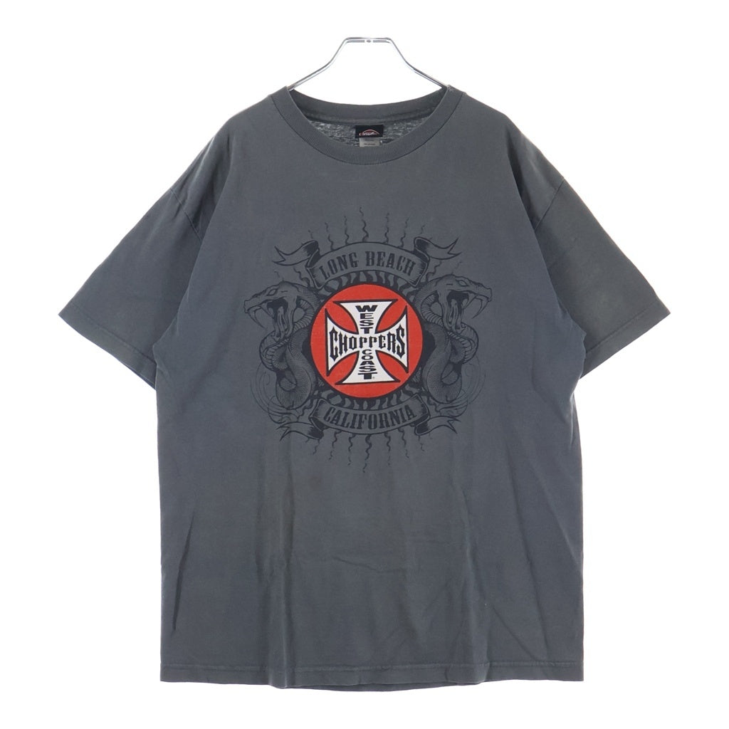 VINTAGE(ヴィンテージ) 90-00s West Coast Choppers Sneak Tee ウエストコーストチョッパーズ アイアンクロス スネーク 蛇 半袖Tシャツ カットソー グレー