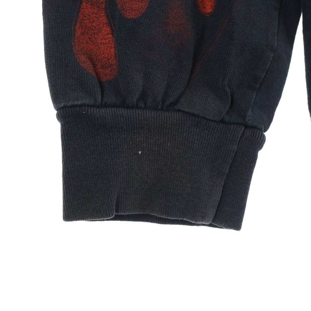 HARLEY DAVIDSON(ハーレーダビッドソン) 00S BAR&SHIELD INFERNO FLAME SLEEVE L/S TEE 袖フレイム 両面プリント 長袖カットソーTシャツ ブラック