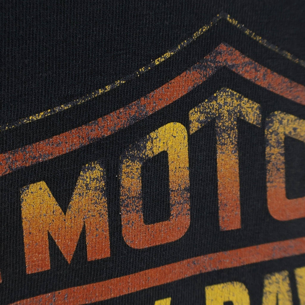 HARLEY DAVIDSON(ハーレーダビッドソン) 00S BAR&SHIELD INFERNO FLAME SLEEVE L/S TEE 袖フレイム 両面プリント 長袖カットソーTシャツ ブラック