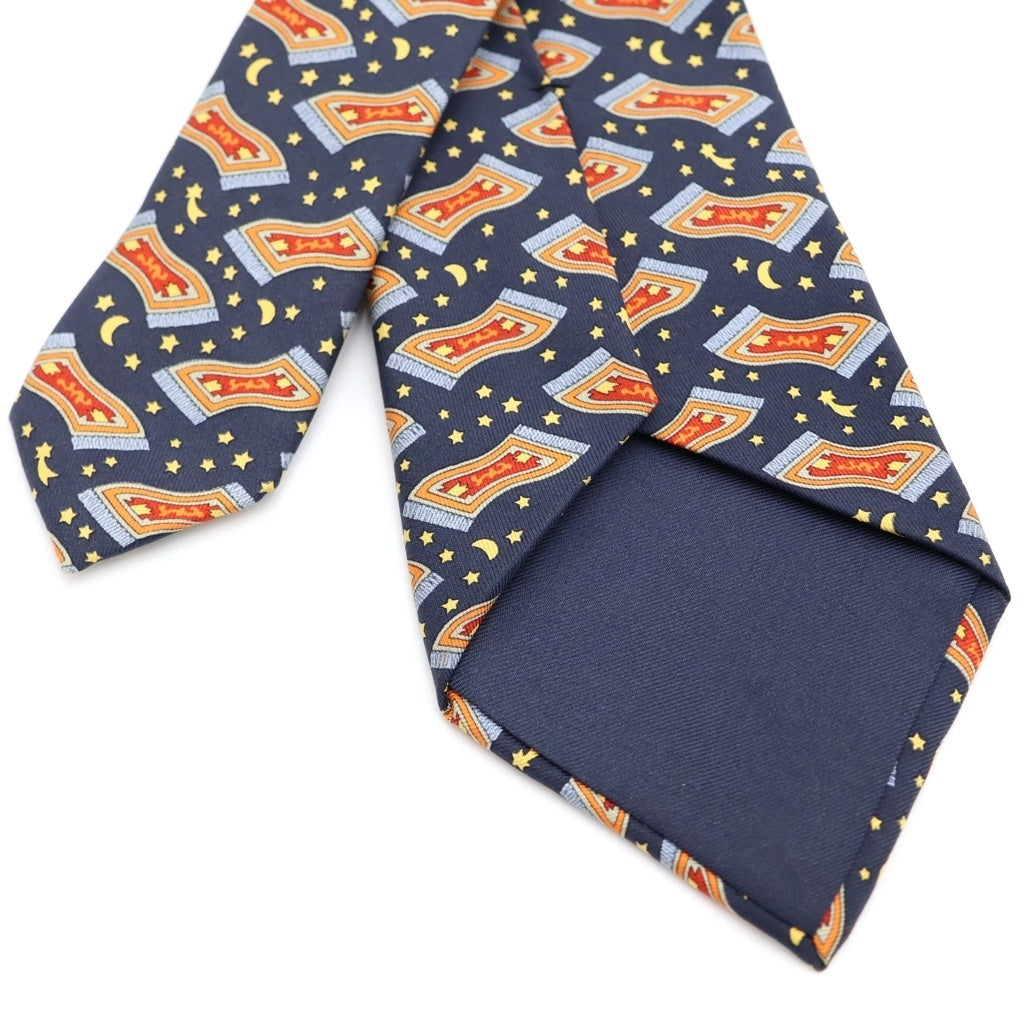 HERMES(エルメス) 総柄シルクネクタイ オレンジ