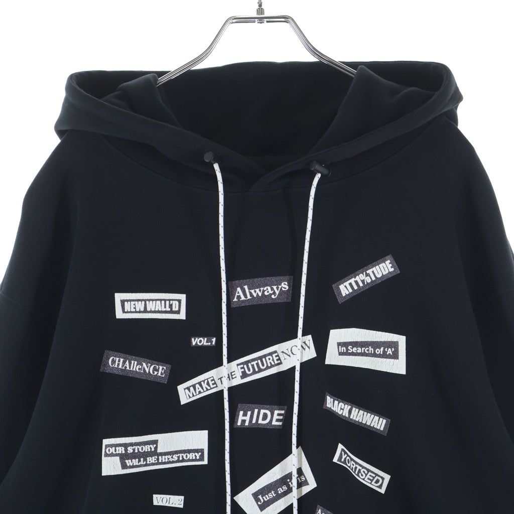 99%is(ナインティナインパーセントイズ) Reflective Patch hoodie リフレクティブ プルオーバーパーカー フーディー ブラック