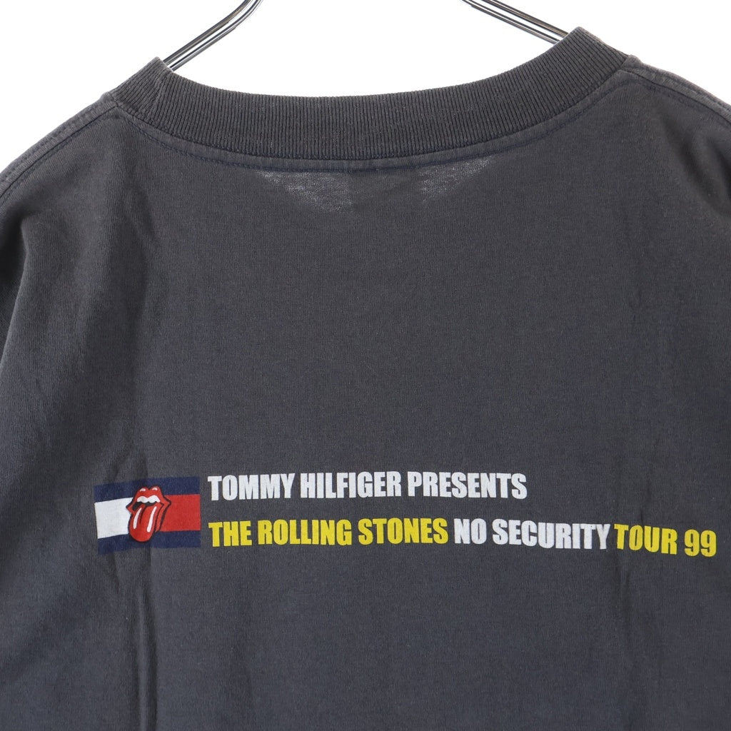 VINTAGE(ヴィンテージ) 90-00s THE ROLLING STONES NO SECURITY TOUR 99 ローリングストーンズ バンド 半袖Tシャツ カットソー チャコールグレー
