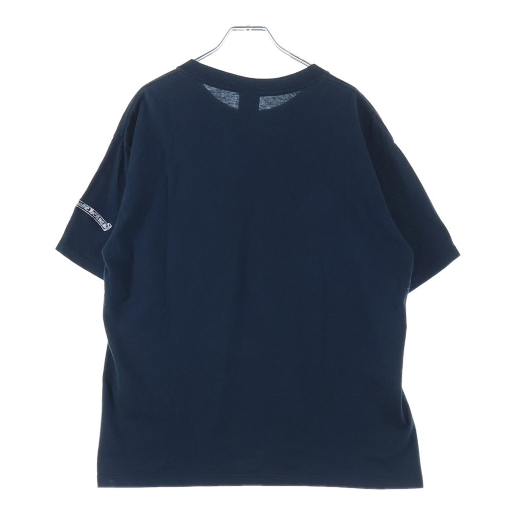 CHROME HEARTS(クロムハーツ) OLD DBL CH CRS S/S Tee オールド ダブルCHクロス刺繍 胸ポケット クルーネック半袖Tシャツカットソー ネイビー