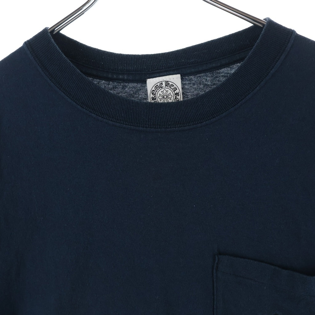 CHROME HEARTS(クロムハーツ) OLD DBL CH CRS S/S Tee オールド ダブルCHクロス刺繍 胸ポケット クルーネック半袖Tシャツカットソー ネイビー