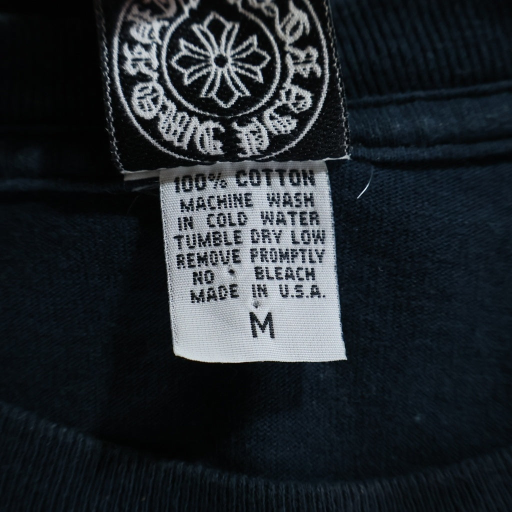 CHROME HEARTS(クロムハーツ) OLD DBL CH CRS S/S Tee オールド ダブルCHクロス刺繍 胸ポケット クルーネック半袖Tシャツカットソー ネイビー