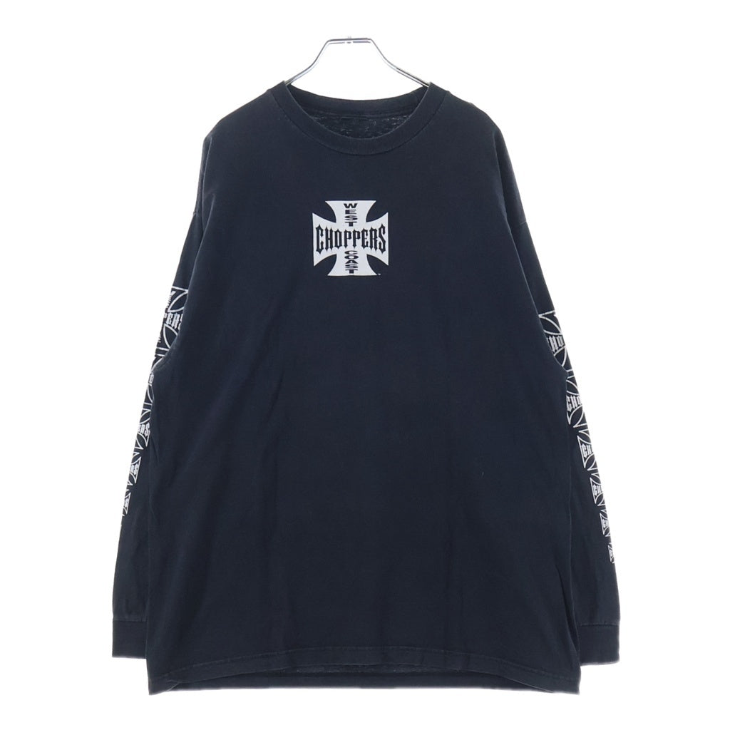 VINTAGE(ヴィンテージ) 90-00s West Coast Choppers L/S Tee ウエストコーストチョッパーズ アイアンクロス 袖ロゴ 長袖Tシャツ カットソー ブラック