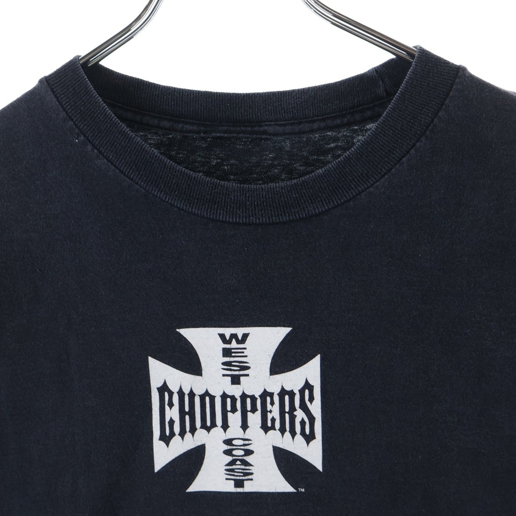 VINTAGE(ヴィンテージ) 90-00s West Coast Choppers L/S Tee ウエストコーストチョッパーズ アイアンクロス 袖ロゴ 長袖Tシャツ カットソー ブラック
