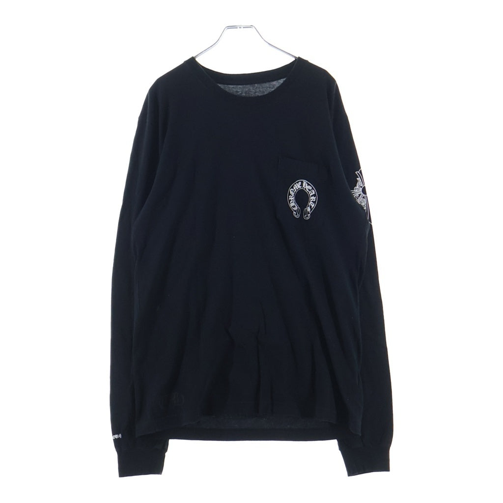 CHROME HEARTS(クロムハーツ) Made in Hollywood Multi Logo L/S Tee CHクロス プリント ロングスリーブ 長袖Tシャツ ブラック