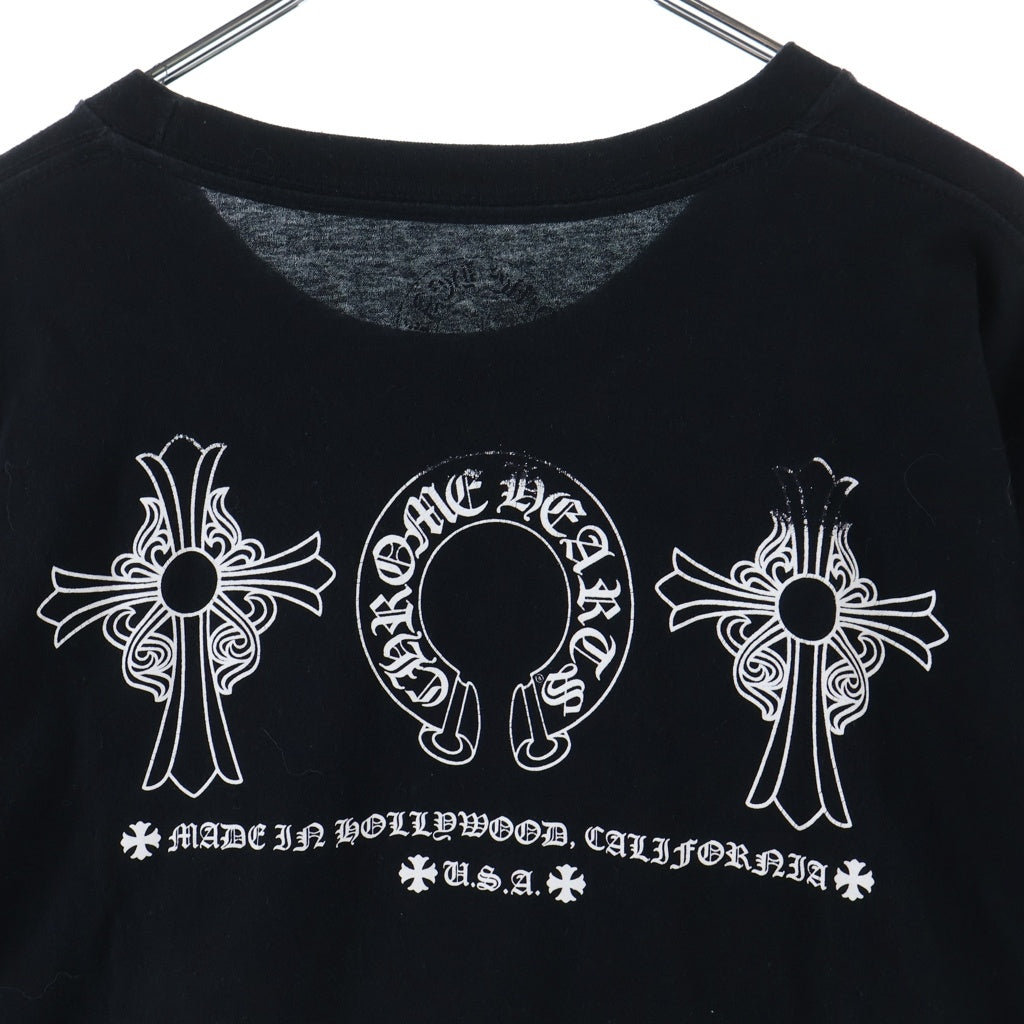 CHROME HEARTS(クロムハーツ) Made in Hollywood Multi Logo L/S Tee CHクロス プリント ロングスリーブ 長袖Tシャツ ブラック