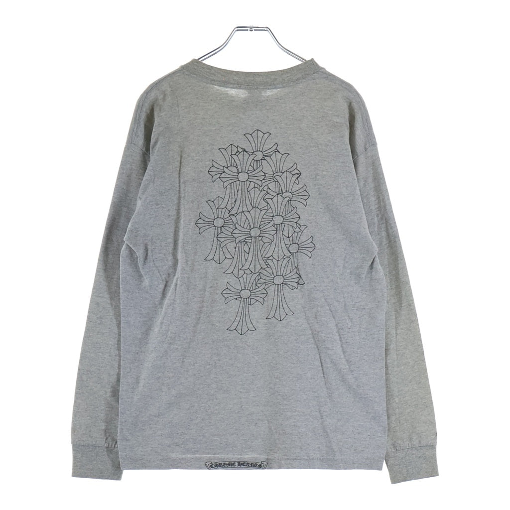 CHROME HEARTS(クロムハーツ) OLD Back Cemetery Cross L/S TEE オールド バックセメタリークロス ロングスリーブ 長袖Tシャツ カットソー グレー