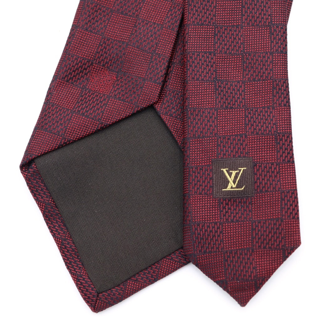 LOUIS VUITTON(ルイヴィトン) ダミエ シルクネクタイ バーガンディー