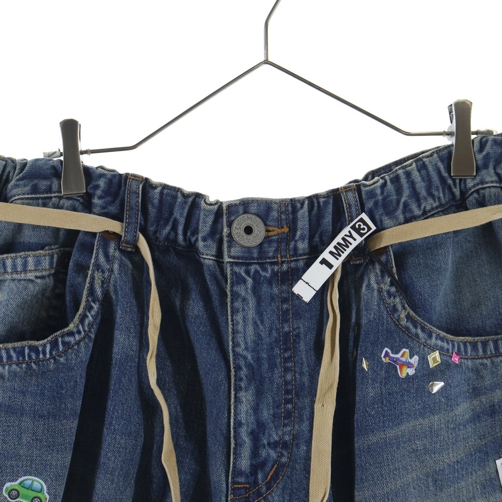 MAISON MIHARAYASUHIRO(メゾンミハラヤスヒロ) Kids Sticker Printed Wide Denim Shorts ステッカー デニムショーツ ハーフパンツ インディゴ K16PT341