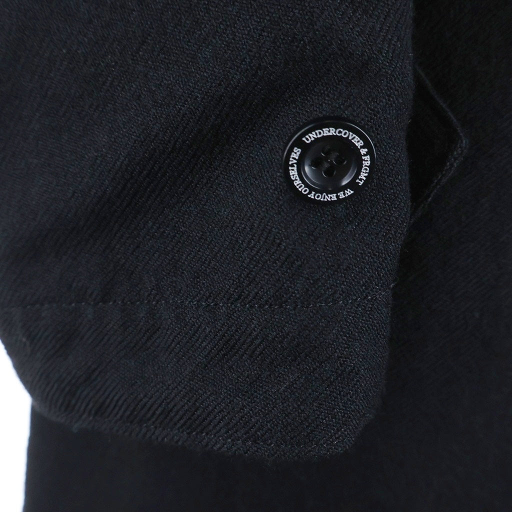 UNDERCOVER(アンダーカバー) 23AW ×fragment design Wool Coat フラグメントデザイン ステンカラー サイドジップ ウールロングコート ブラック UC2C9394-2