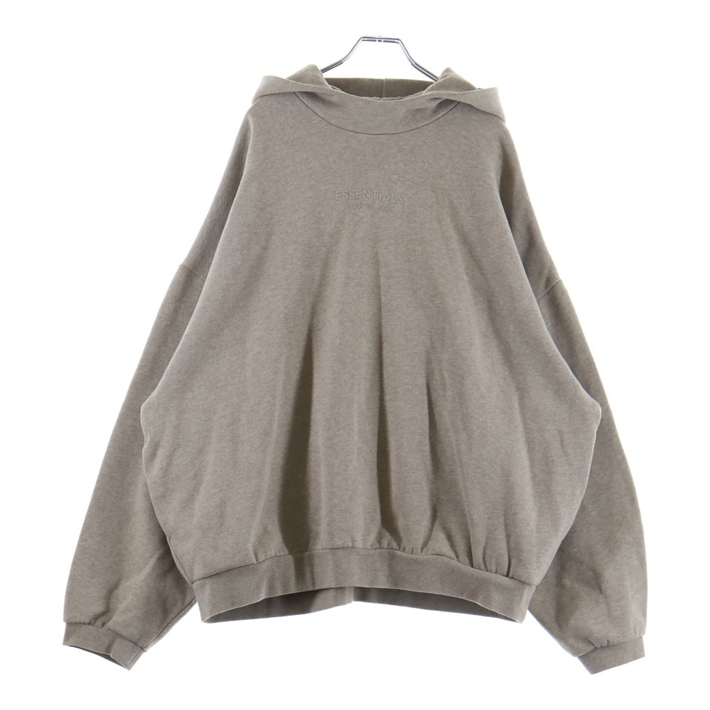 FEAR OF GOD ESSENTIALS(フィアオブゴッド エッセンシャルズ) HOODIE ラバーロゴ プルオーバースウェットパーカー フーディー ベージュ