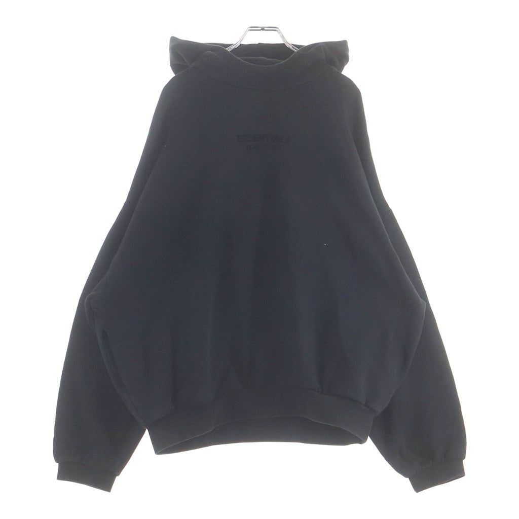 FEAR OF GOD ESSENTIALS(フィアオブゴッド エッセンシャルズ) HOODIE ラバーロゴ プルオーバースウェットパーカー フーディー ブラック