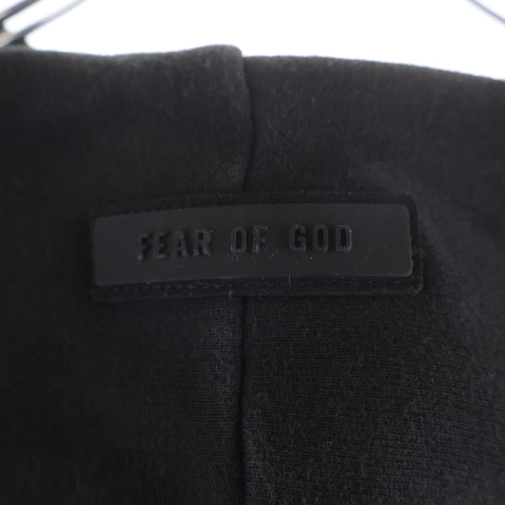 FEAR OF GOD ESSENTIALS(フィアオブゴッド エッセンシャルズ) HOODIE ラバーロゴ プルオーバースウェットパーカー フーディー ブラック