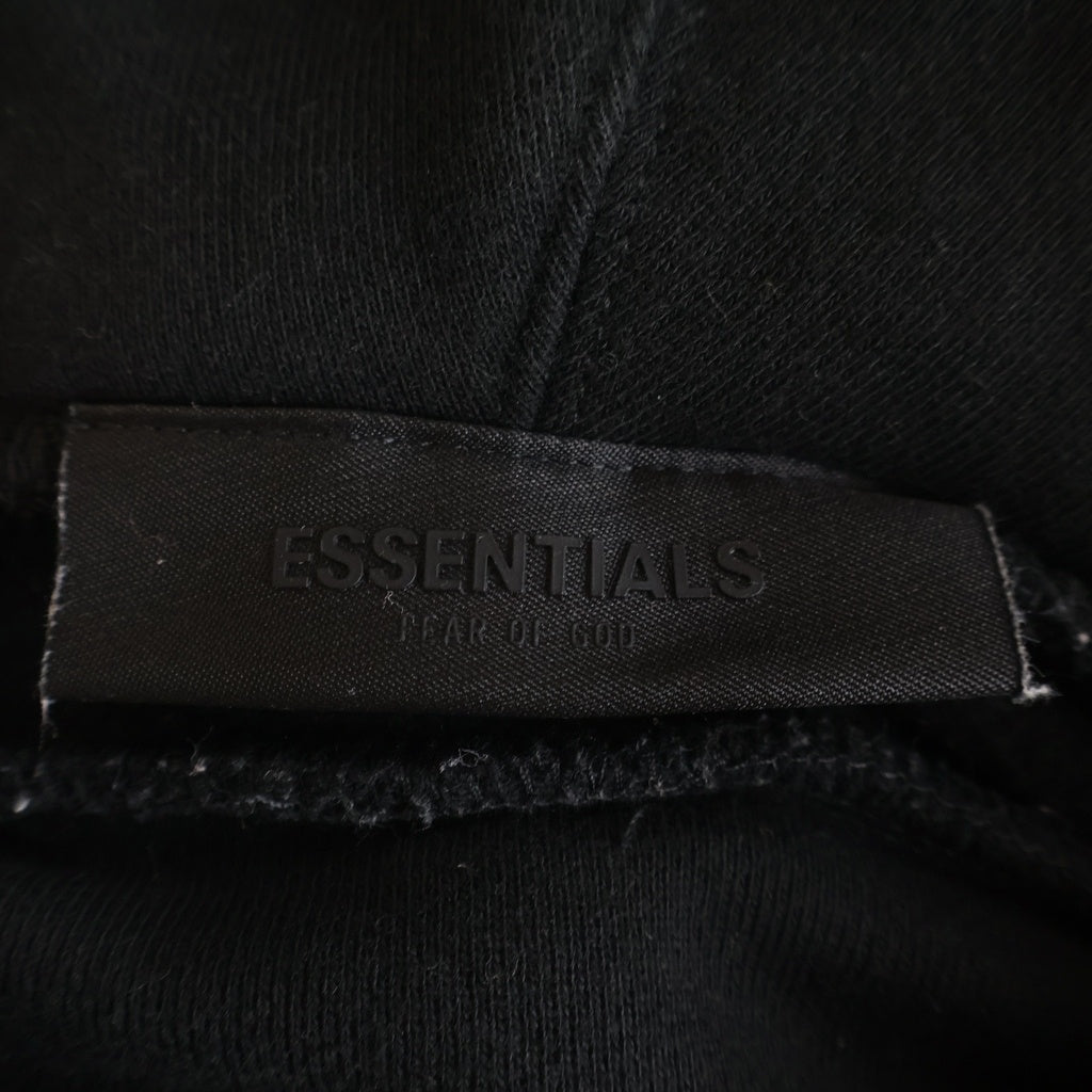 FEAR OF GOD ESSENTIALS(フィアオブゴッド エッセンシャルズ) HOODIE ラバーロゴ プルオーバースウェットパーカー フーディー ブラック