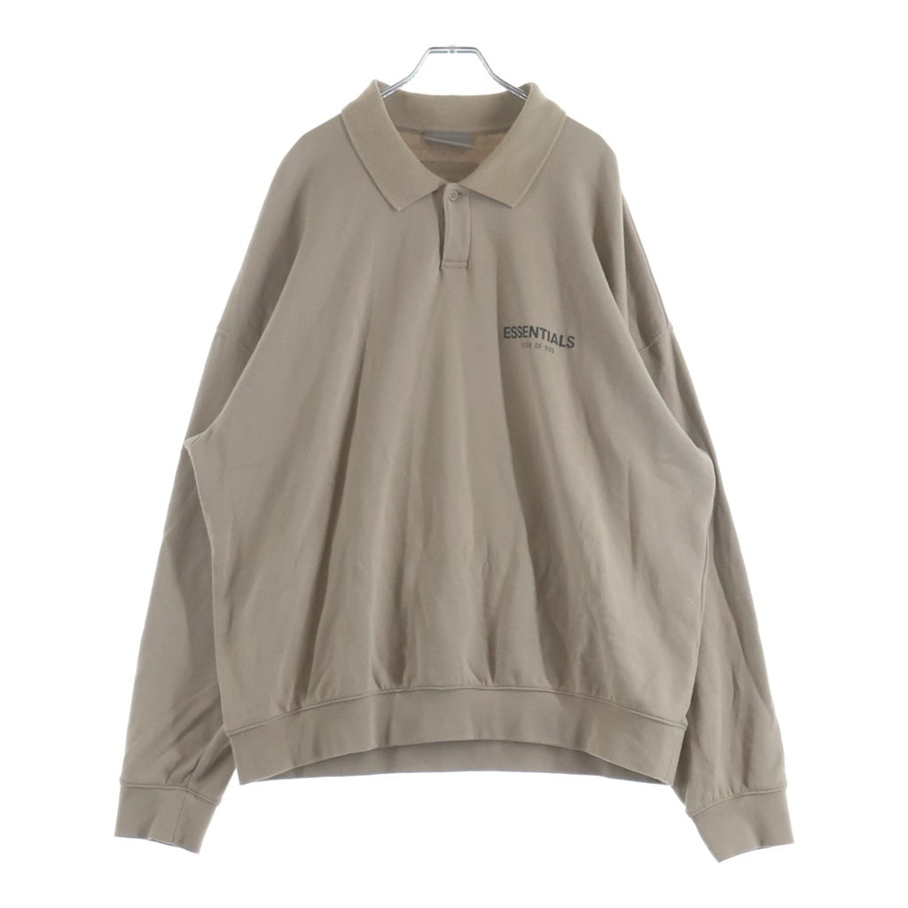 FEAR OF GOD ESSENTIALS フィアオブゴッド エッセンシャルズ SWEAT POLO SHIRT リフレクターロゴ 長袖スウェットポロシャツ ベージュ FEAR OF GOD ESSENTIALS(フィアオブゴッド エッセンシャルズ) SWEAT