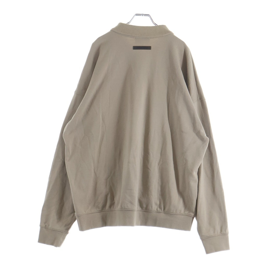 FEAR OF GOD ESSENTIALS フィアオブゴッド エッセンシャルズ SWEAT POLO SHIRT リフレクターロゴ 長袖スウェットポロシャツ ベージュ FEAR OF GOD ESSENTIALS(フィアオブゴッド エッセンシャルズ) SWEAT