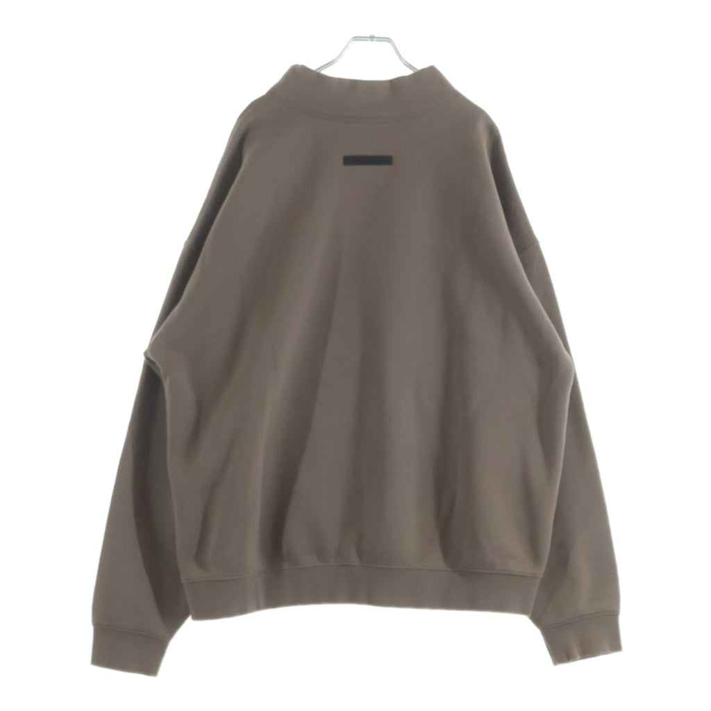 FEAR OF GOD ESSENTIALS(フィアオブゴッド エッセンシャルズ) MOCK NECK SWEATSHIRT リフレクターロゴ モックネックスウェットトレーナー ベージュ