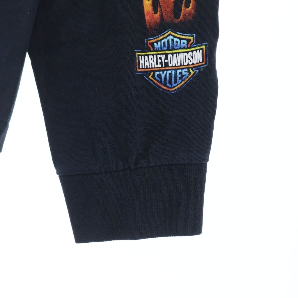 VINTAGE(ヴィンテージ) 00S Harley-Davidson ハーレーダビッドソン フレイムロゴ 長袖Tシャツ ロンT ブラック