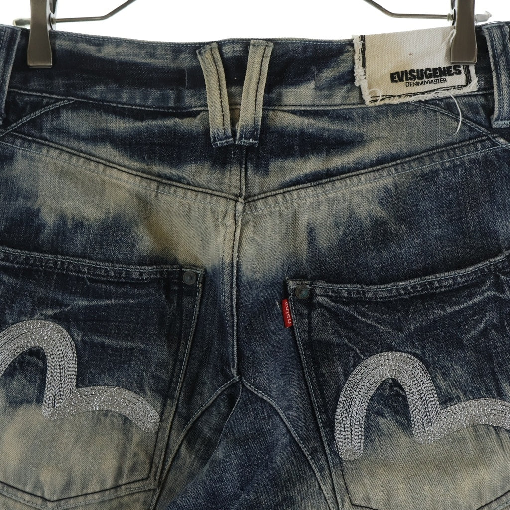 EVISU(エビス) ダメージ加工 バック刺?デザイン デニムパンツ ジーンズ インディゴ EF8JP800
