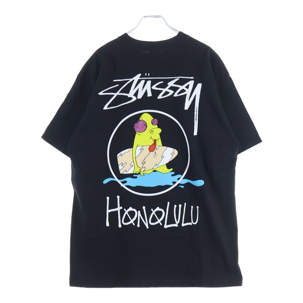 STUSSY(ステューシー) 00s OLD ×Ghost Print Tee オールド サーフマン グラフィック プリント 半袖Tシャツ カットソー ブラック