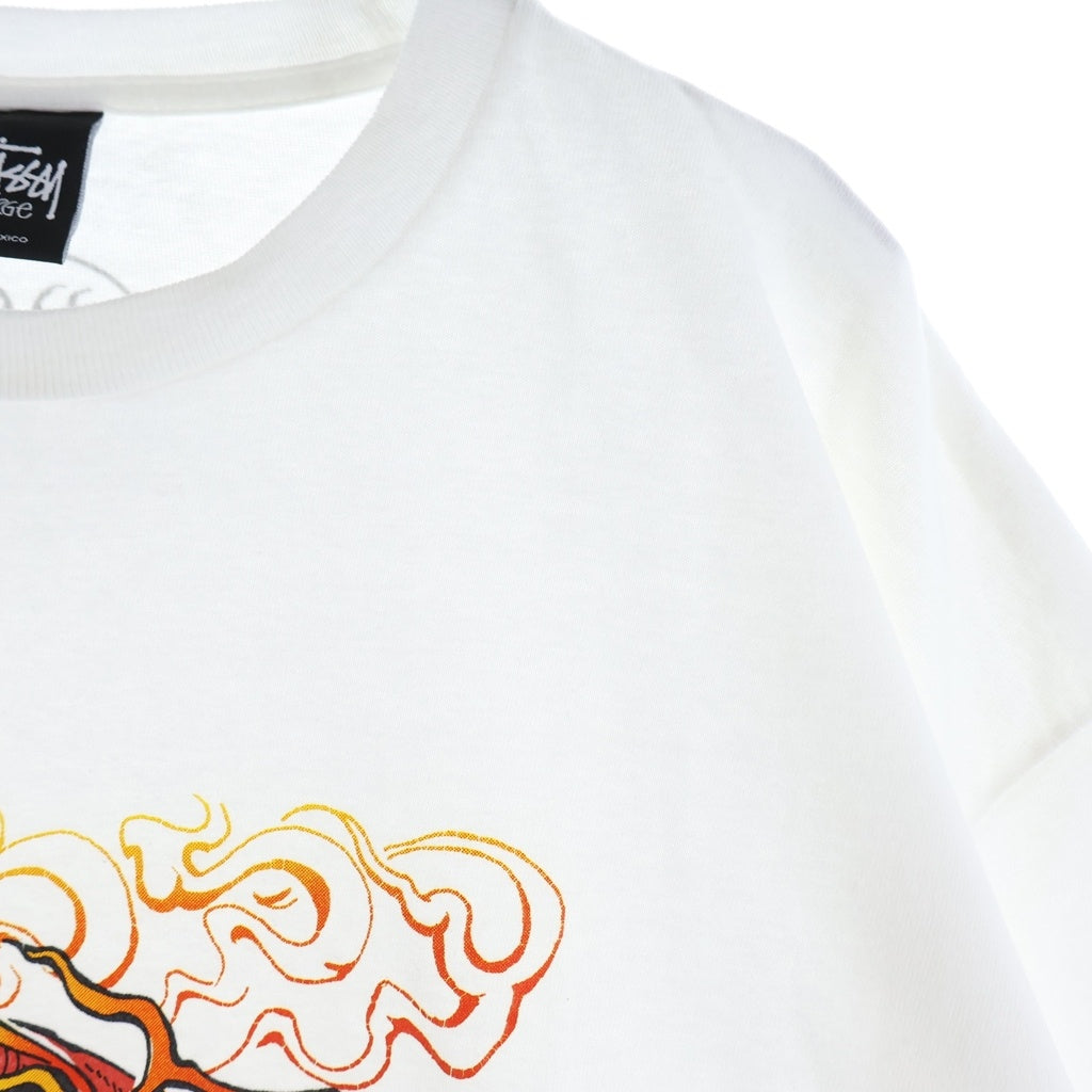 STUSSY(ステューシー) 12s OLD Dragon Scull Print Tee オールド ドラゴン スカル プリント パウエルパロ 半袖Tシャツ カットソー ホワイト