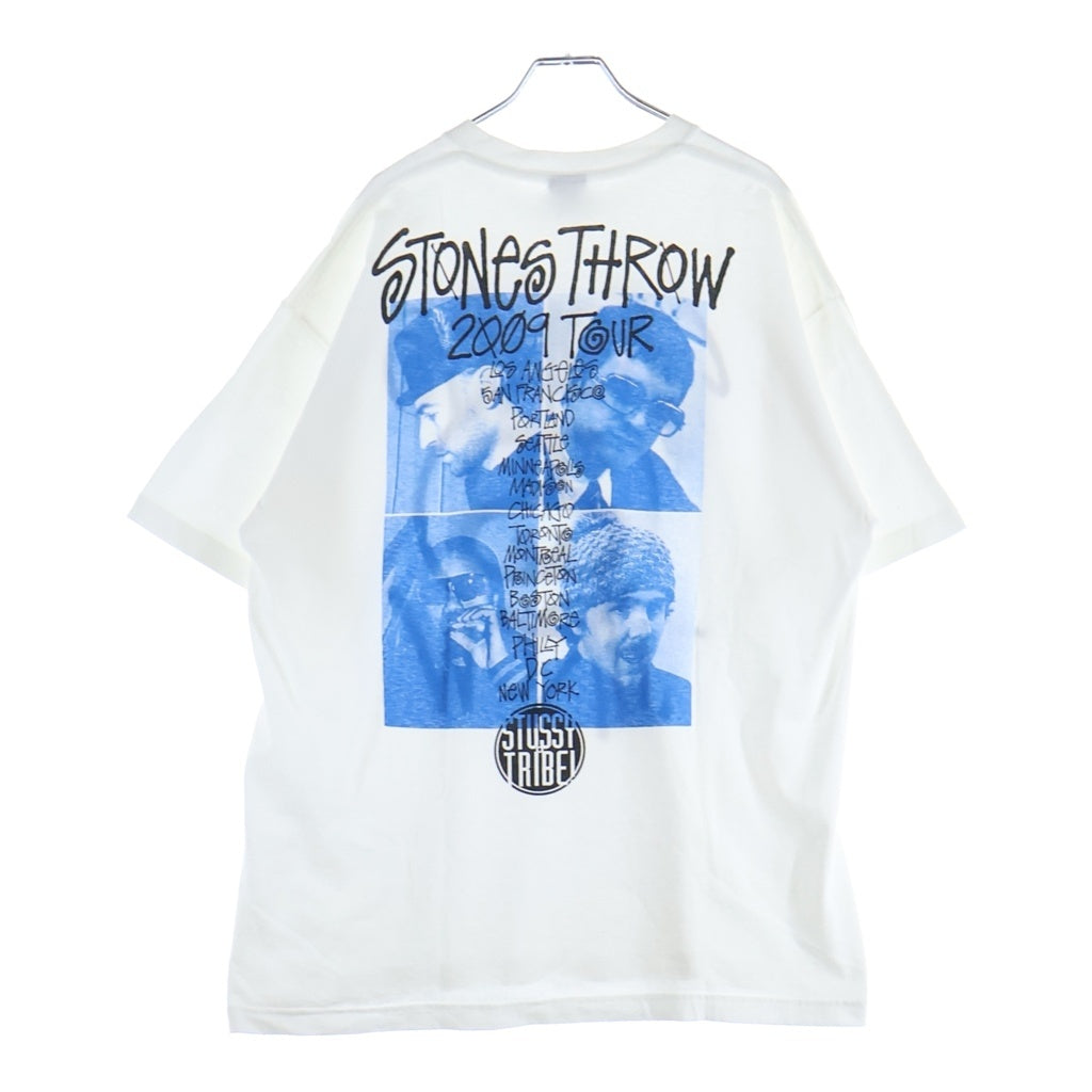 STUSSY(ステューシー) 00s OLD ×Stones Throw Records Tour Print Tee 2009 オールド ツアー プリント 半袖Tシャツ カットソー ホワイト