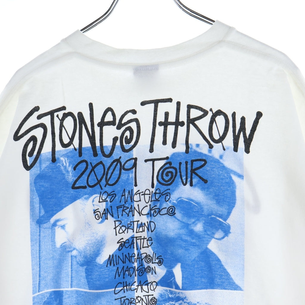 STUSSY(ステューシー) 00s OLD ×Stones Throw Records Tour Print Tee 2009 オールド ツアー プリント 半袖Tシャツ カットソー ホワイト