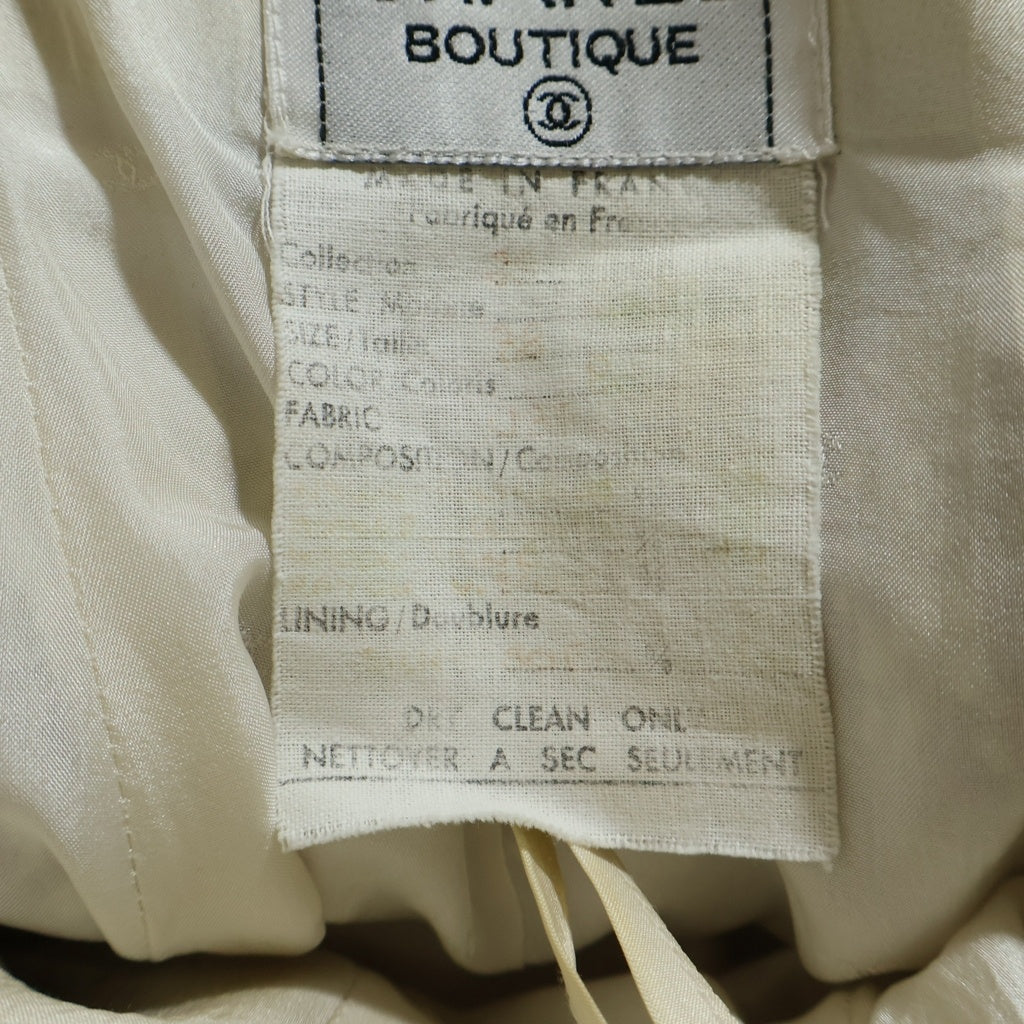 CHANEL BOUTIQUE(シャネルブティック) VINTAGE Tweed Jacket Skirt ヴィンテージ ツイード ジャケット ショート スカート セットアップ コートココマークボタン パープル/ホワイト レディース