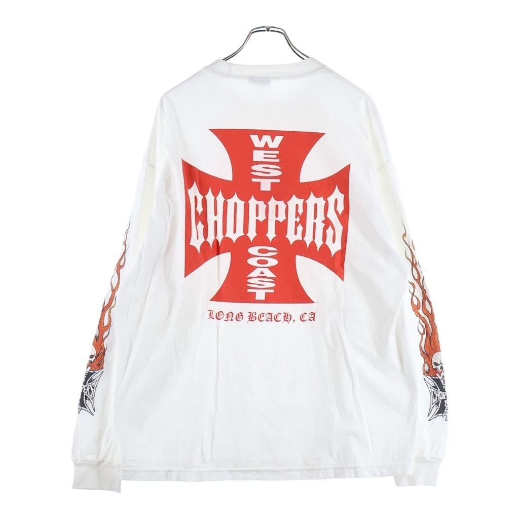 VINTAGE(ヴィンテージ) 90-00'S WEST COAST CHOPPERS CFL ロゴブリント長袖Tシャツ ホワイト
