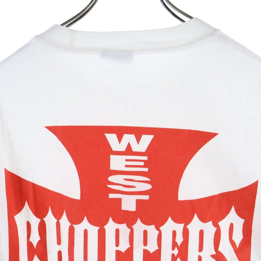 VINTAGE(ヴィンテージ) 90-00'S WEST COAST CHOPPERS CFL ロゴブリント長袖Tシャツ ホワイト