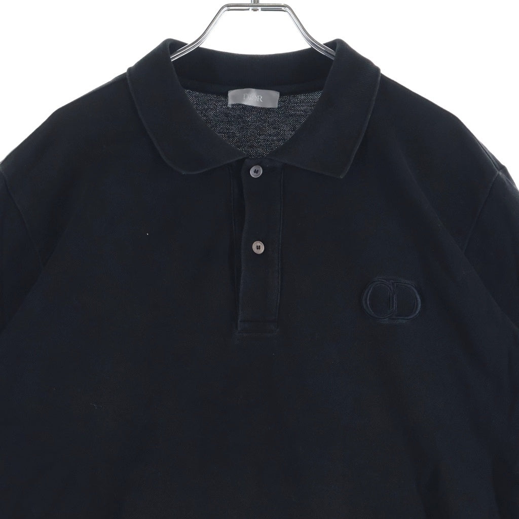 DIOR(ディオール) CD Icon Polo Shirt CDロゴ刺繍 半袖ポロシャツ ブラック 013J800A0373