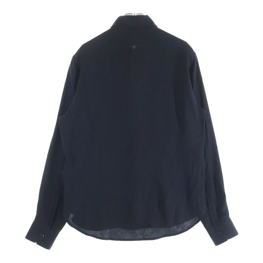SAINT LAURENT PARIS(サンローランパリ) Silk Shirt 総柄長袖比翼シャツ ブラック 646850 Y1H57