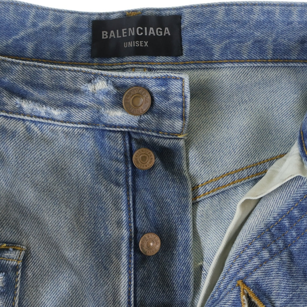 BALENCIAGA(バレンシアガ) 23AW Patched Pocket Baggy Denim Pants ポケット バギー デニム パンツ 汚れ加工 インディゴ 751111 TDW14 3359
