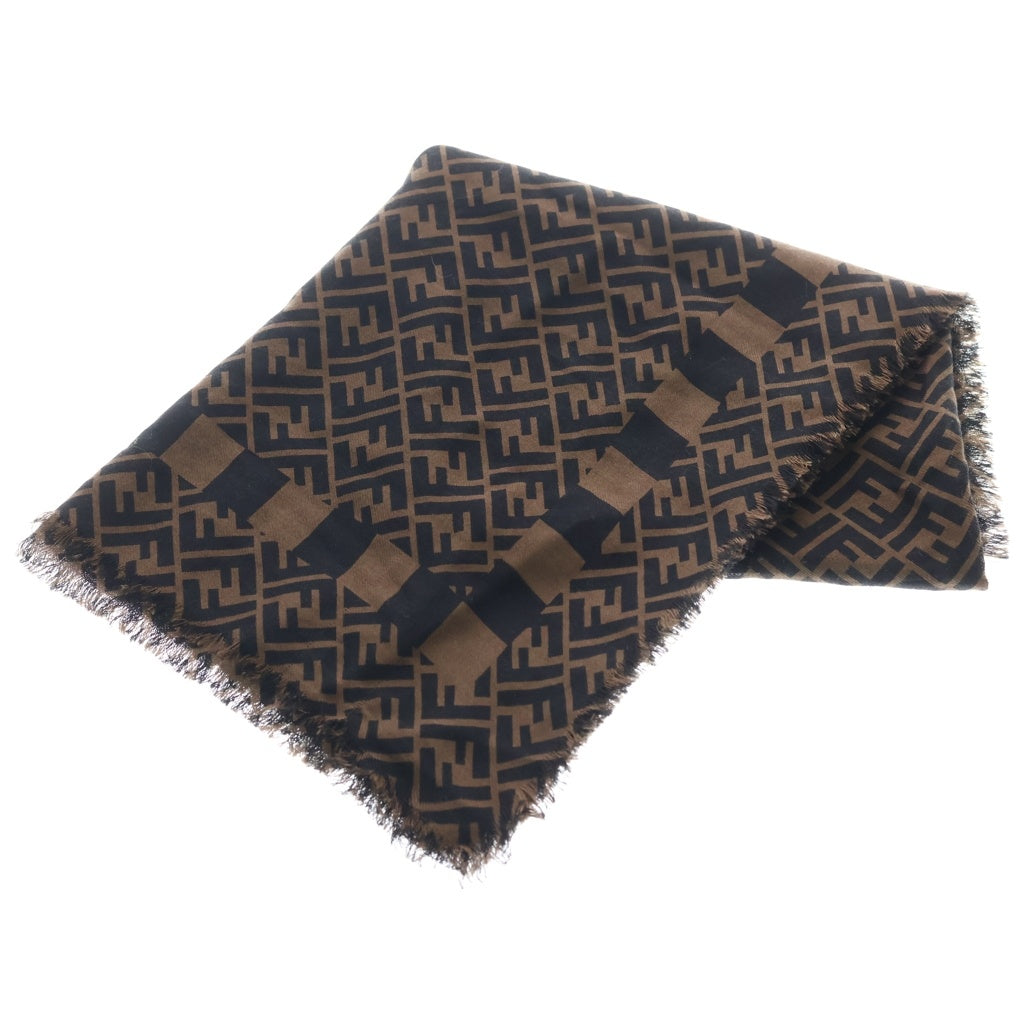 FENDI(フェンディ) Logo Scarf カシミヤ ウール マフラー ストール ブラウン 62142000 レディース