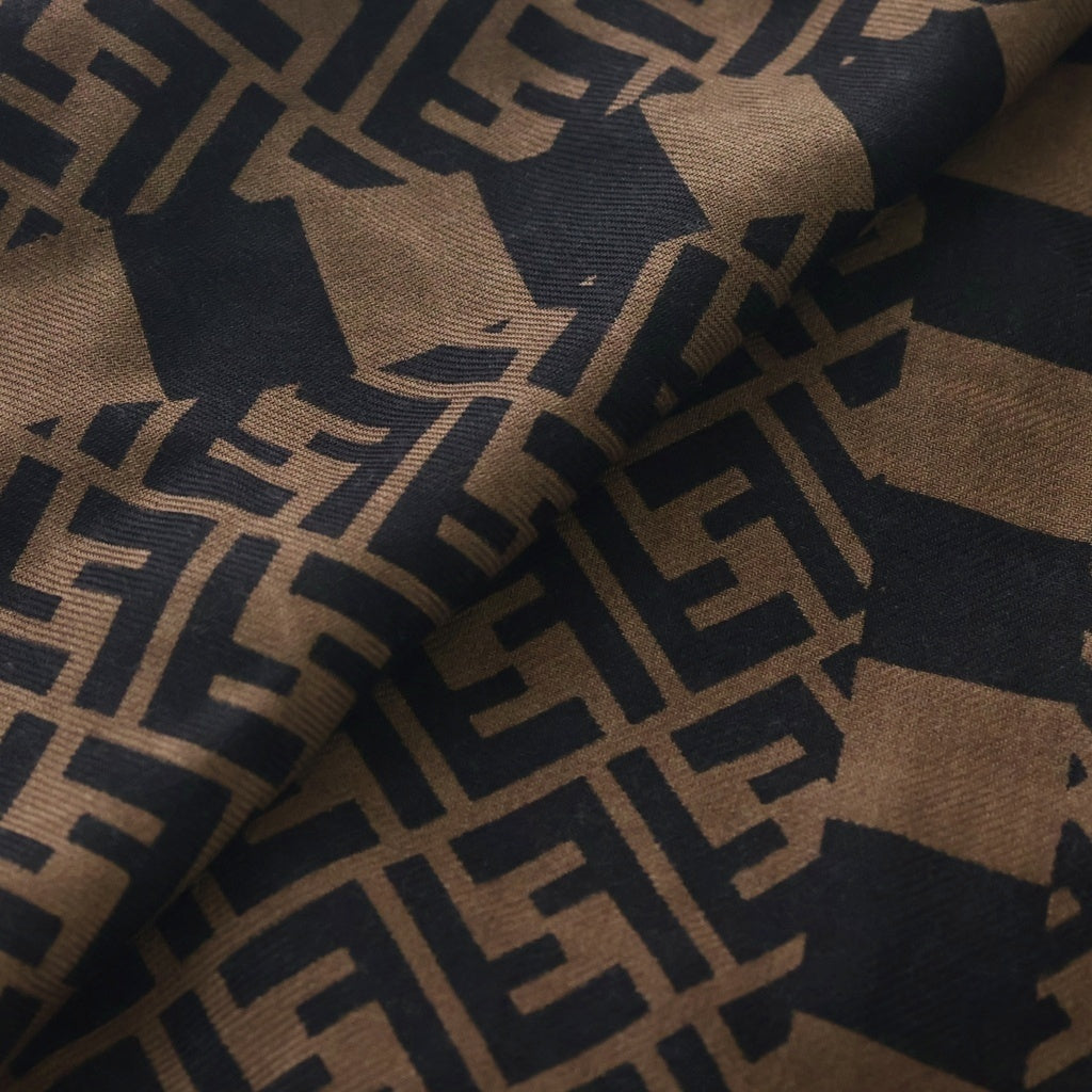 FENDI(フェンディ) Logo Scarf カシミヤ ウール マフラー ストール ブラウン 62142000 レディース