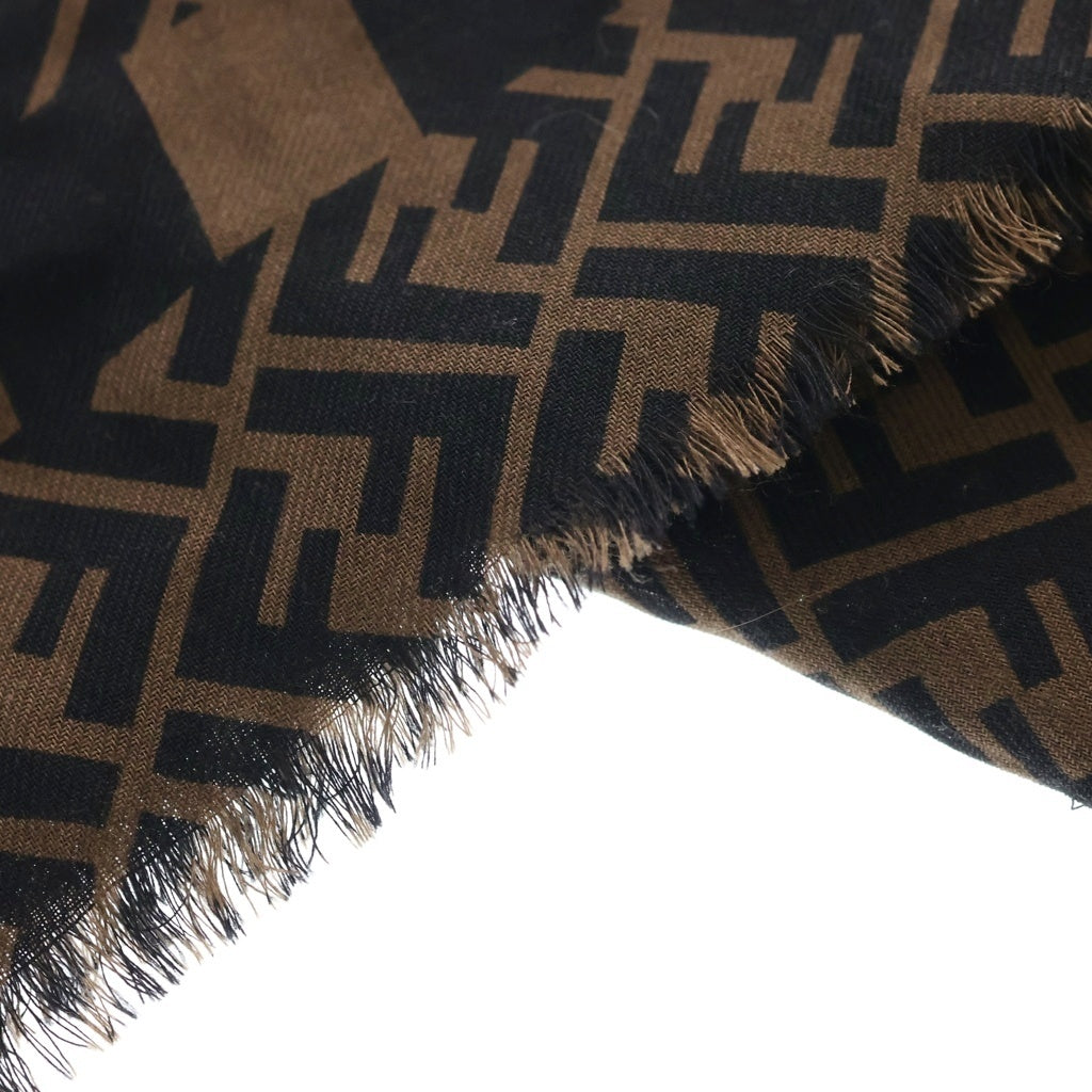 FENDI(フェンディ) Logo Scarf カシミヤ ウール マフラー ストール ブラウン 62142000 レディース