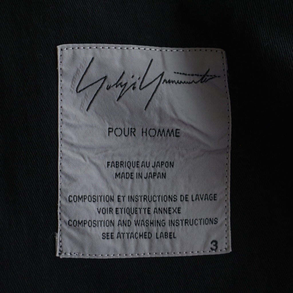 Yohji Yamamoto POUR HOMME(ヨウジヤマモト プールオム) 03SS Archive Cotton Shirt Jacket コットン バイカラー ジャケット 長袖シャツ ブラック HQ-J62-901