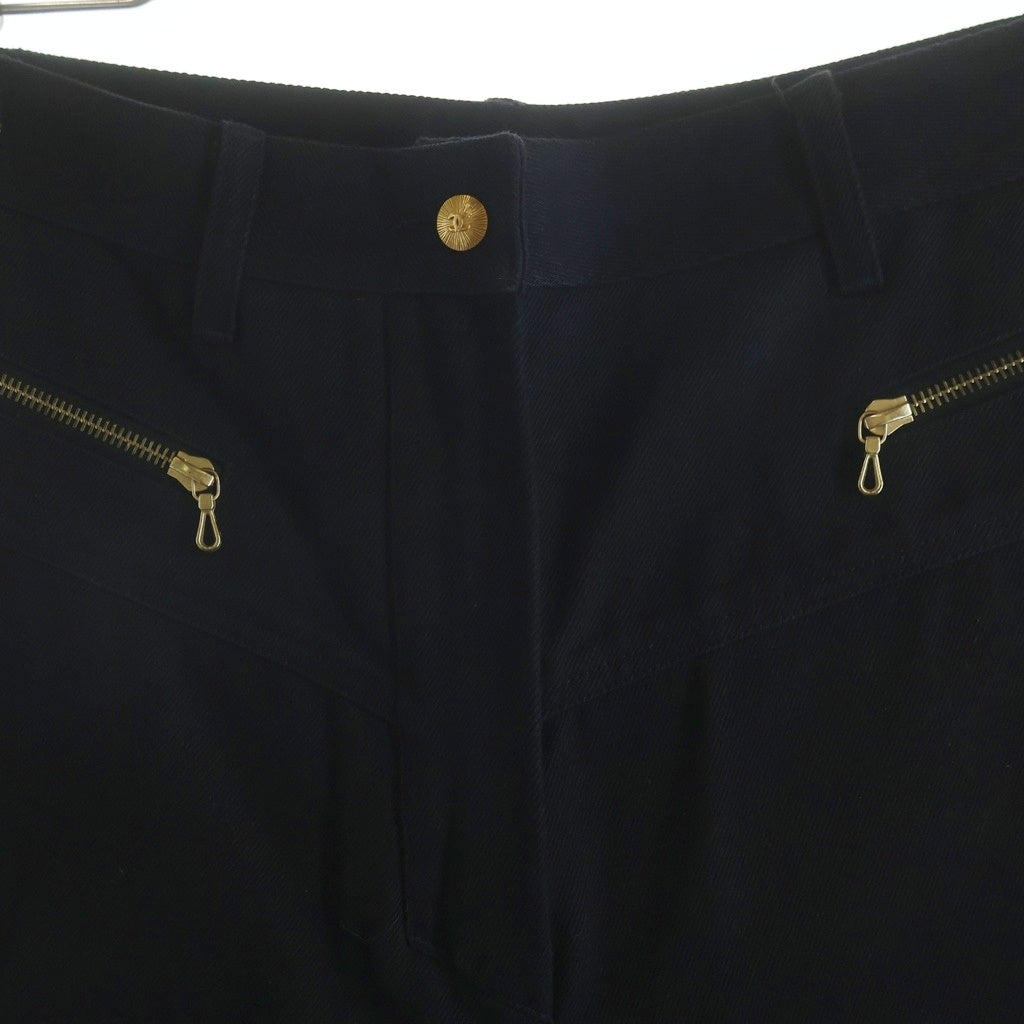 CHANEL BOUTIQUE(シャネルブティック) 92s VINTAGE Zip Design Pants ヴィンテージ ココマークボタン ジップデザイン パンツ ブラック レディース