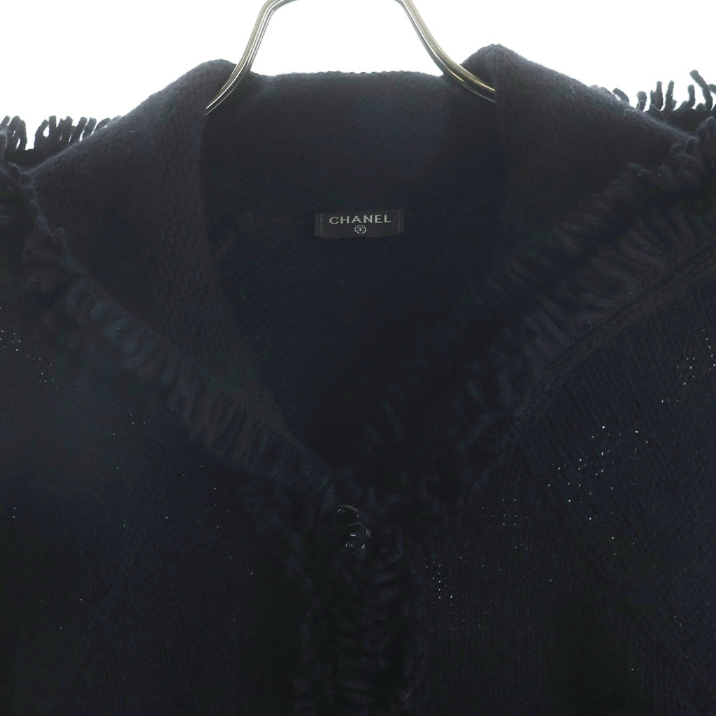CHANEL BOUTIQUE(シャネルブティック) 07A VINTAGE Hoodie Jacket ヴィンテージ ココマークボタン 鍵穴ボタン フーディー カーディガン フリンジ ジャケット ブラック レディース