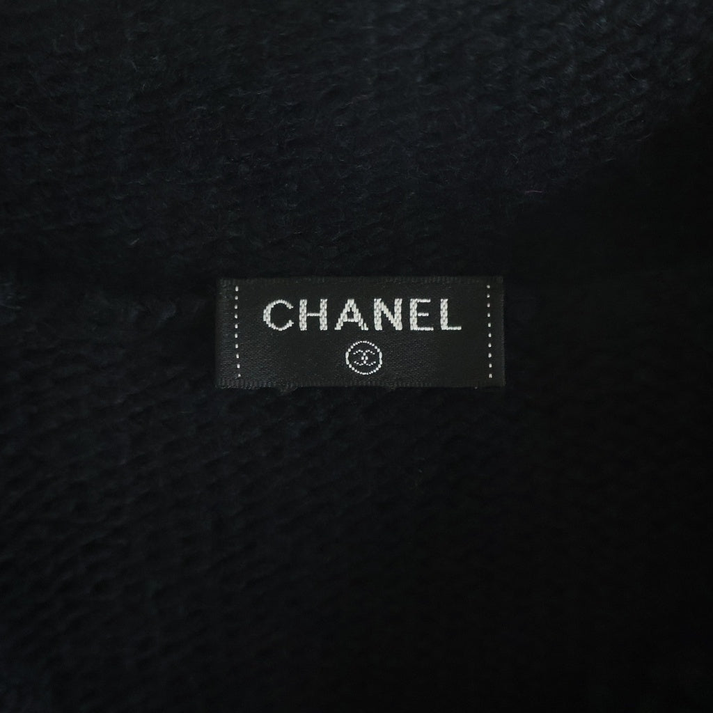 CHANEL BOUTIQUE(シャネルブティック) 07A VINTAGE Hoodie Jacket ヴィンテージ ココマークボタン 鍵穴ボタン フーディー カーディガン フリンジ ジャケット ブラック レディース