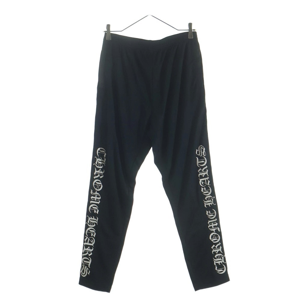 CHROME HEARTS(クロムハーツ) TRACK PANTS クロスボール レザー切替 メッシュトラックパンツ ブラック