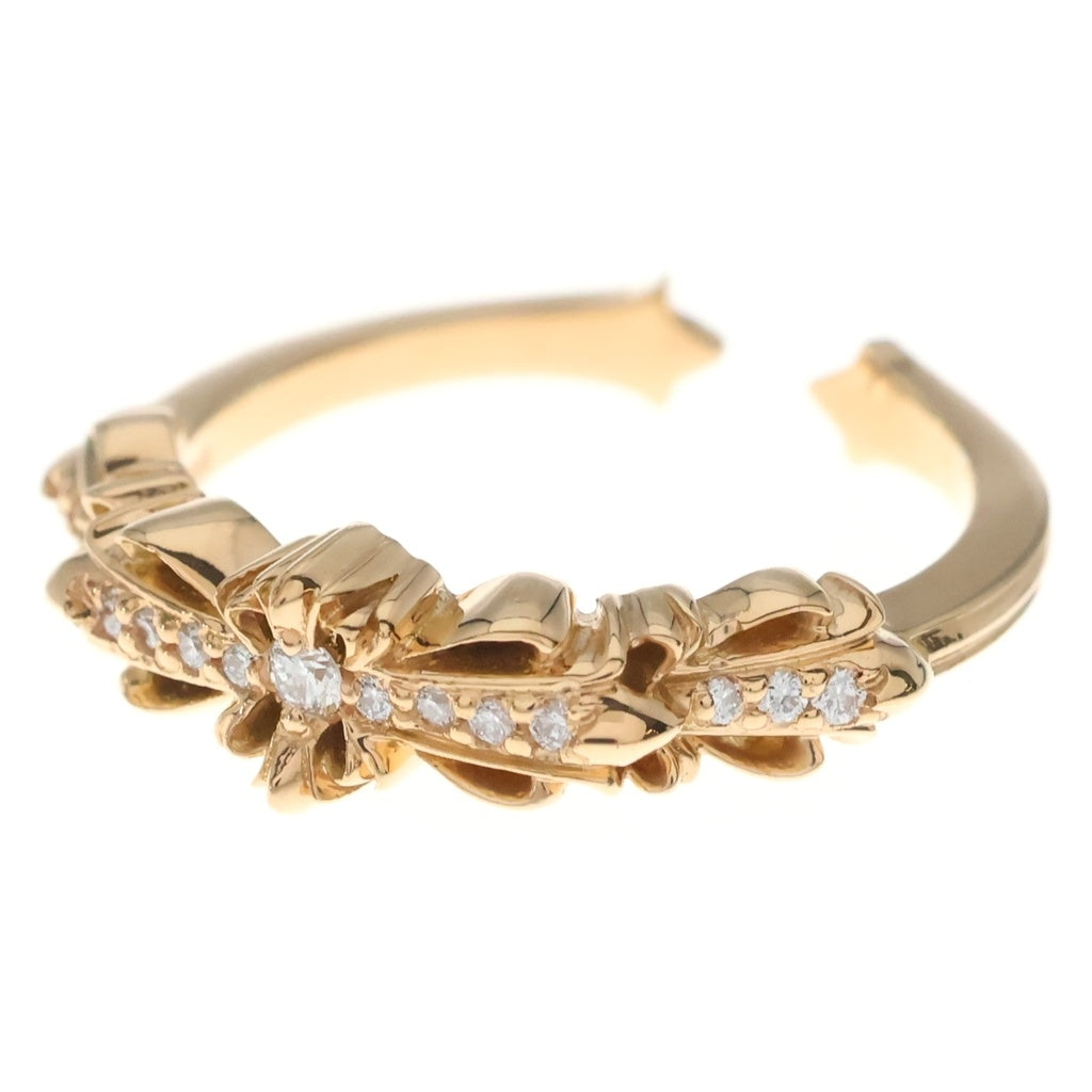 CHROME HEARTS(クロムハーツ) 22K BABY CLSC W FLRL CRS P/D ベイビークラシック ダブルフローラルクロス リング パヴェダイヤ ゴールド