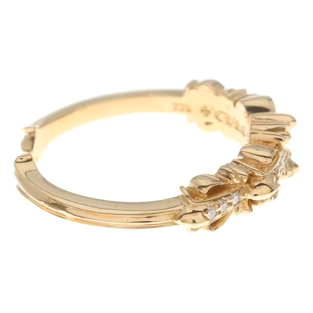 CHROME HEARTS(クロムハーツ) 22K BABY CLSC W FLRL CRS P/D ベイビークラシック ダブルフローラルクロス リング パヴェダイヤ ゴールド