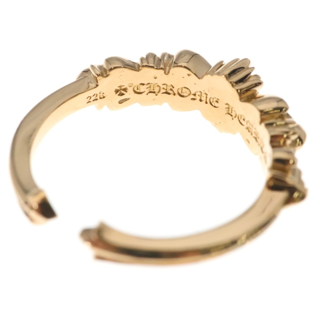 CHROME HEARTS(クロムハーツ) 22K BABY CLSC W FLRL CRS P/D ベイビークラシック ダブルフローラルクロス リング パヴェダイヤ ゴールド
