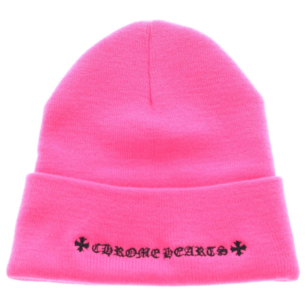 CHROME HEARTS(クロムハーツ) 24AW CH Logo Embroidery Acrylic Beanie CHロゴ刺繍ビーニー ニット帽 帽子 ピンク レディース