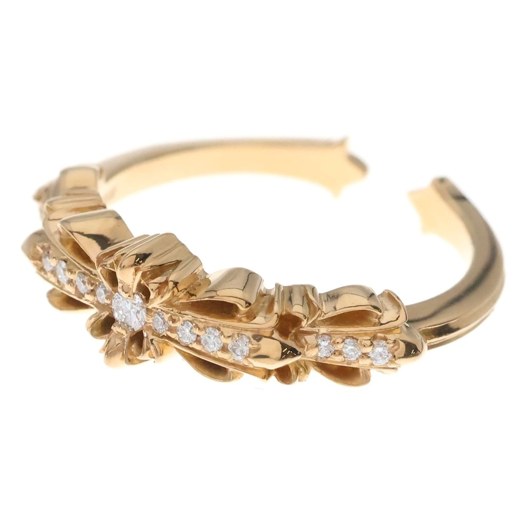 CHROME HEARTS(クロムハーツ) 22K BABY CLSC W FLRL CRS P/D ベイビークラシック ダブルフローラルクロス リング パヴェダイヤ ゴールド
