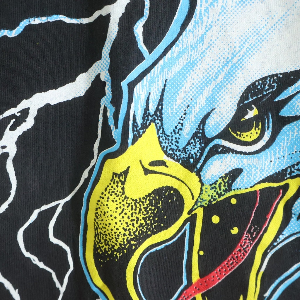 HARLEY DAVIDSON(ハーレーダビッドソン) 90s VINTAGE EAGLE LIGHTNING 1995 LICENSEDタグ イーグル 全面ライトニング 半袖プリントTシャツ ブラック